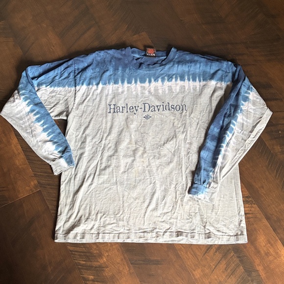 Harley-Davidson Other - Harley-Davidson Blue & White Ombre Long Sleeve Tee